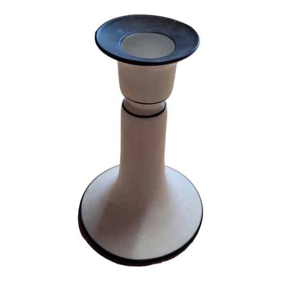 TRESSEMANES & VOGT Black Limoges Candlestick - Picture 1 of 6